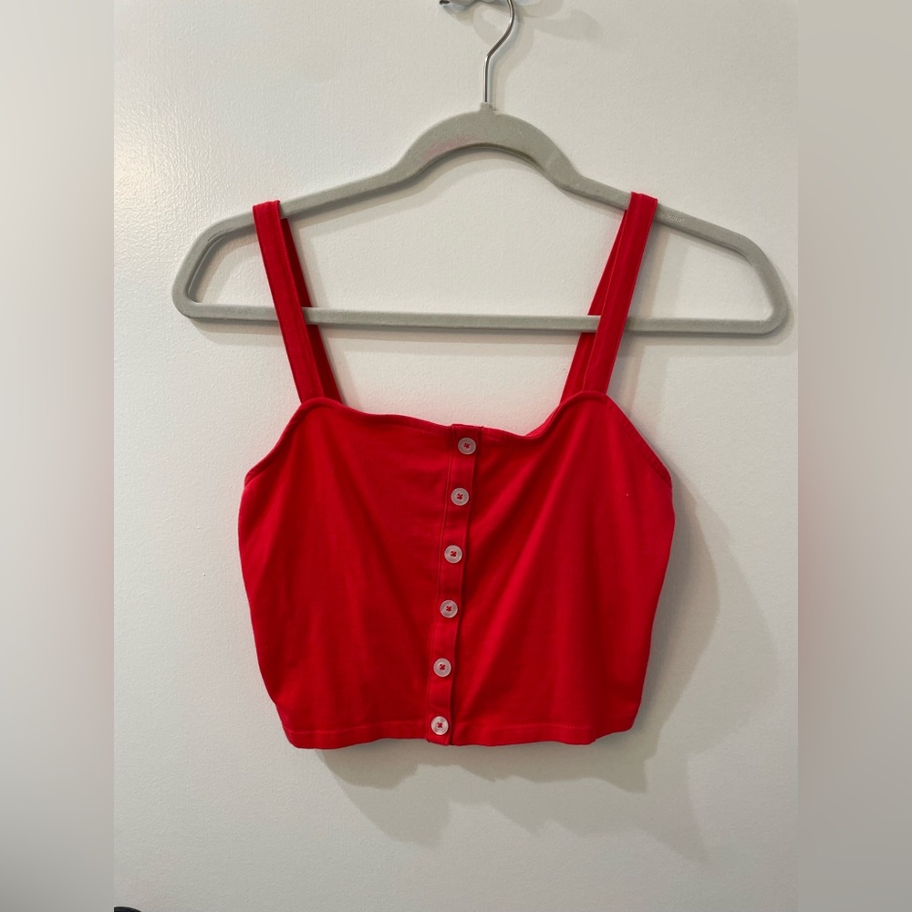 Red cropped Pacsun tank.